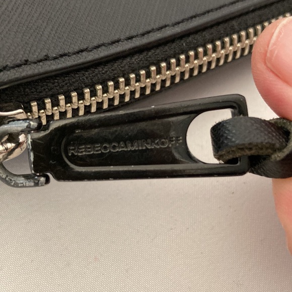 Rebecca Minkoff Black Saffiano Leather crossbody with Chain Strap - Picture 10 of 11